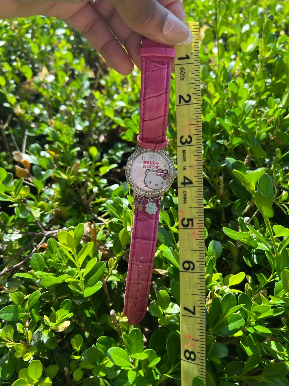 Hello Kitty Watch Pink Rhinestone Charm Bracelet Style w Box Cute Y2K Gift - Picture 6 of 6